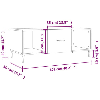 Soffbord rökfärgad ek 102x50x40 cm