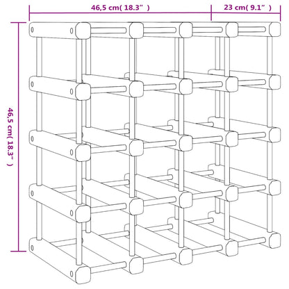 Viiniteline 20 pullolle 46,5x23x46,5 cm massiivimäntyä