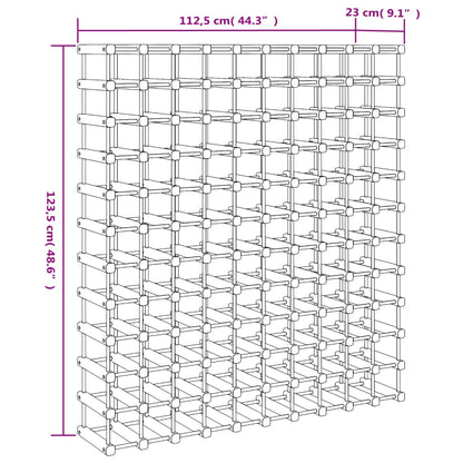 Viiniteline 120 pullolle 112,5x23x123,5 cm massiivimäntyä