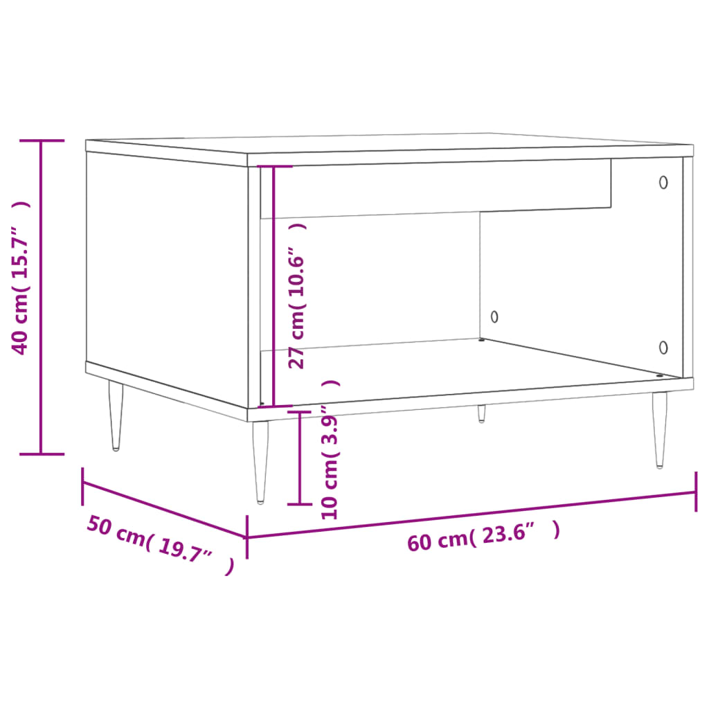 Soffbord brun ek 60x50x40 cm