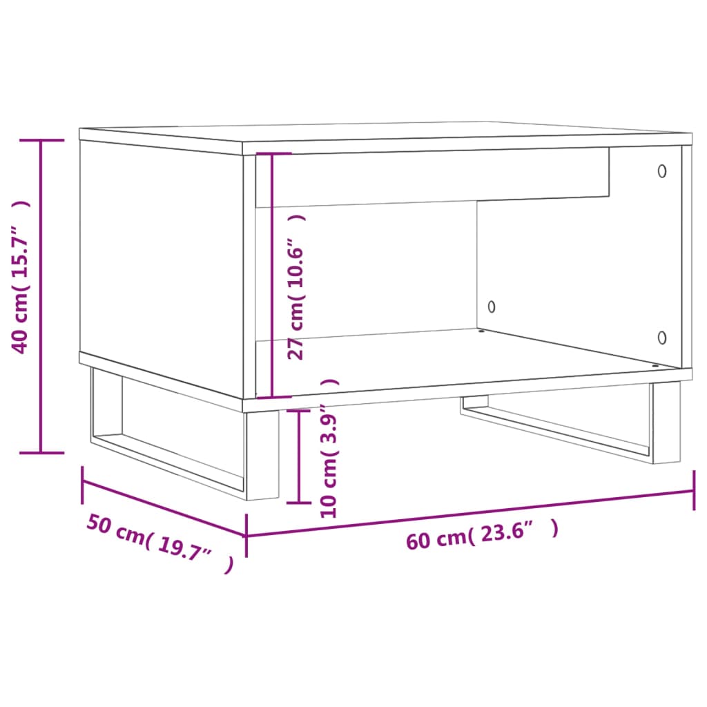 Soffbord brun ek 60x50x40 cm