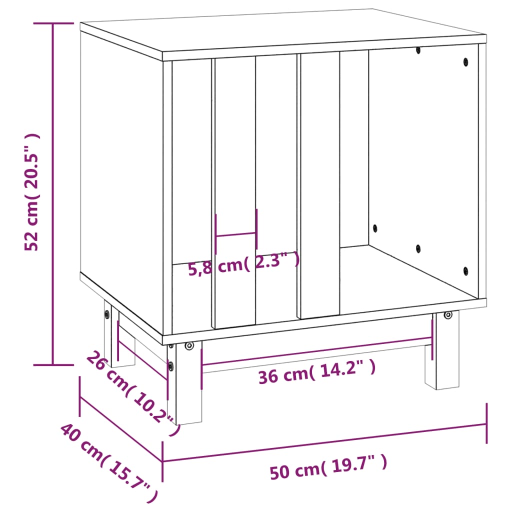 Koiratalo musta 50x40x52 massiivimänty