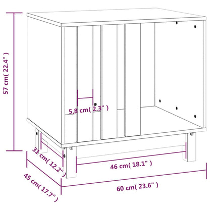 Hundkoja vit 60x45x57 cm massiv furu