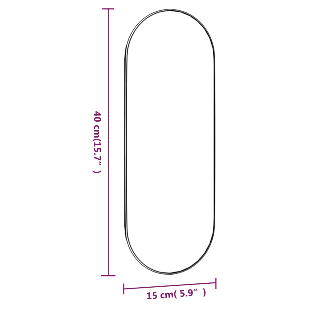 Väggspegel 15x40 cm glas oval