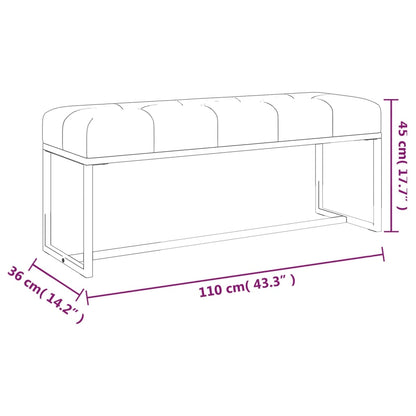 Istuinpenkki sinapinkeltainen 110x36x45 cm sametti