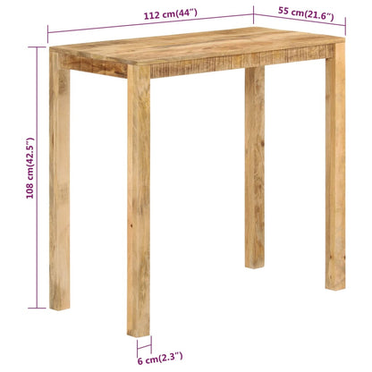 Baaripöytä 112x55x108 cm massiivi mangopuuta