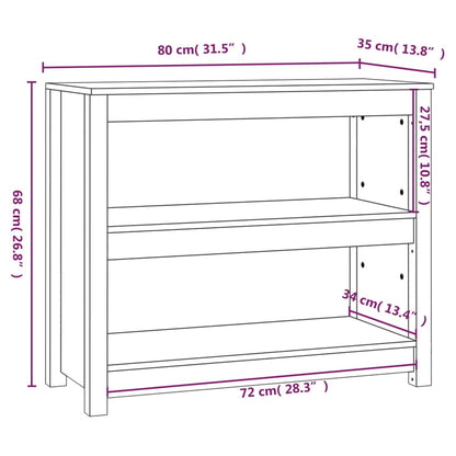 Kirjahylly harmaa 80x35x68 cm massiivimänty