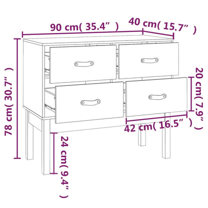 Avlastningsbord konsolbord massiv furu 90x40x78 cm