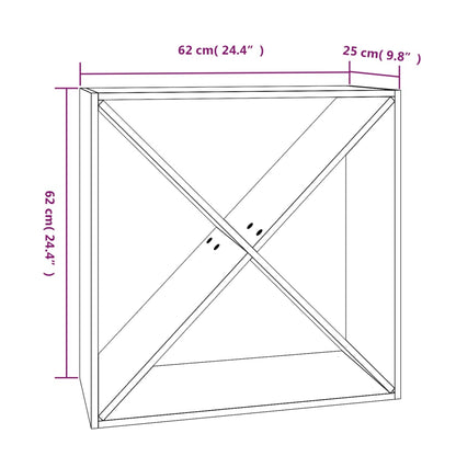 Vinställ Vinskåp vit 62x25x62 cm massiv furu