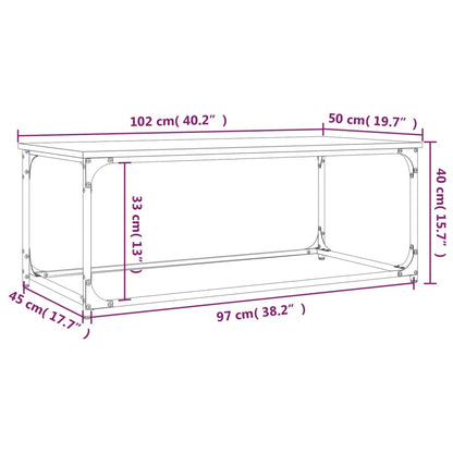 Soffbord sonoma ek 102x50x40 cm järn