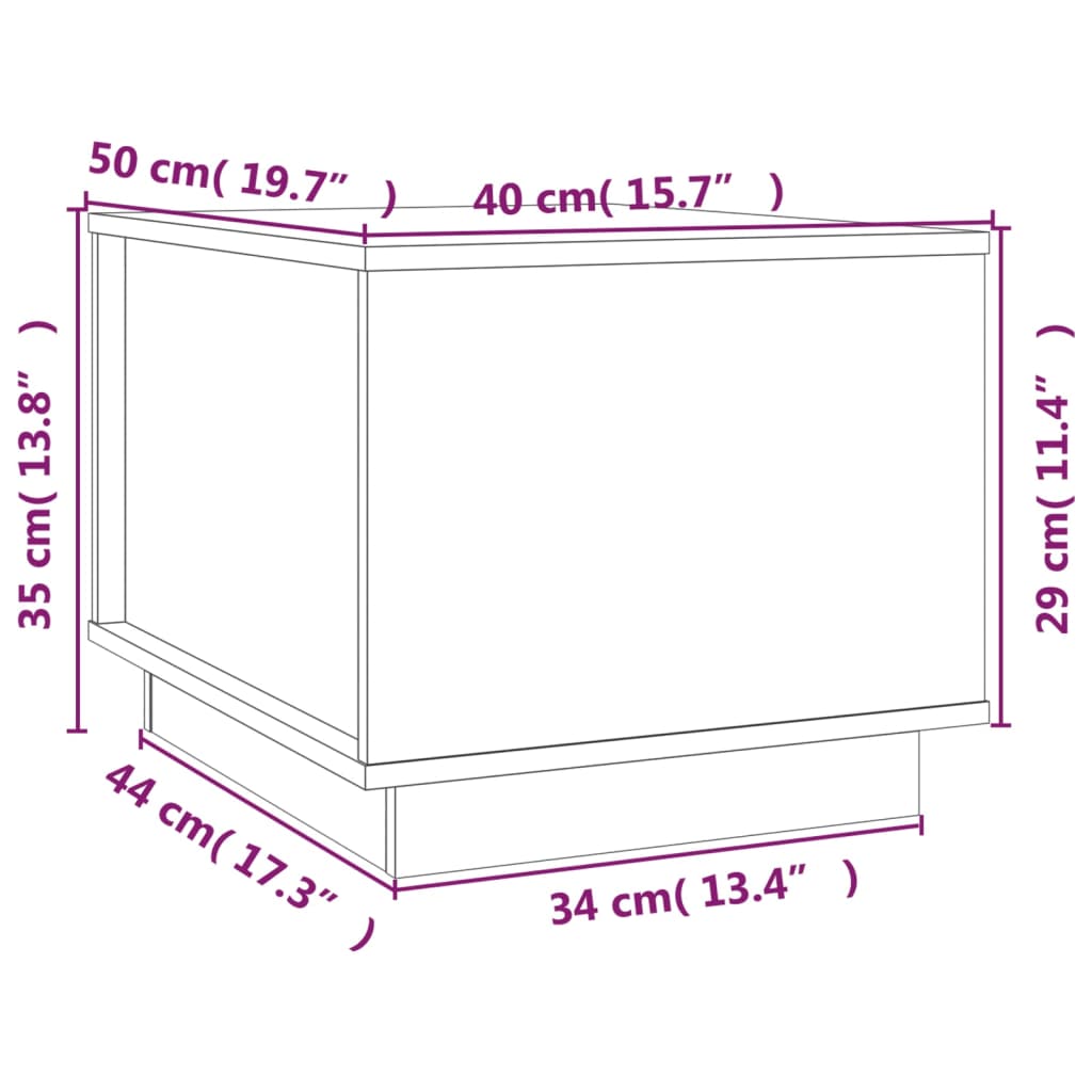 Soffbord brun 40x50x35 cm furu