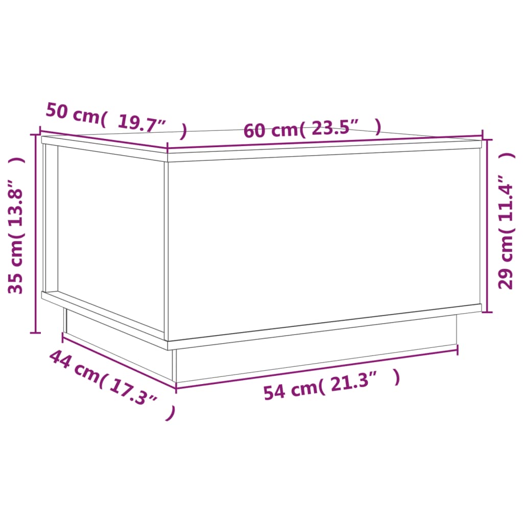 Soffbord brun 60x50x35 cm furu