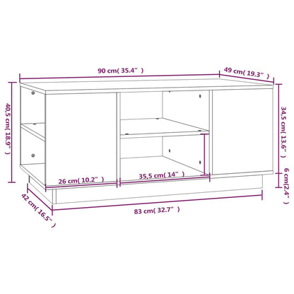 Soffbord brun 90x49x40,5 cm furu