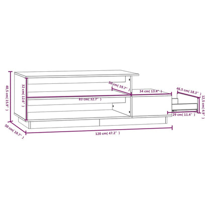 Soffbord brun 120x50x40,5 cm furu