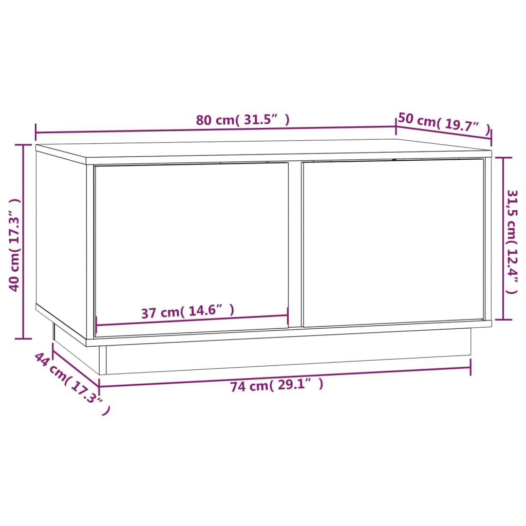 Soffbord brun 80x50x40 cm furu