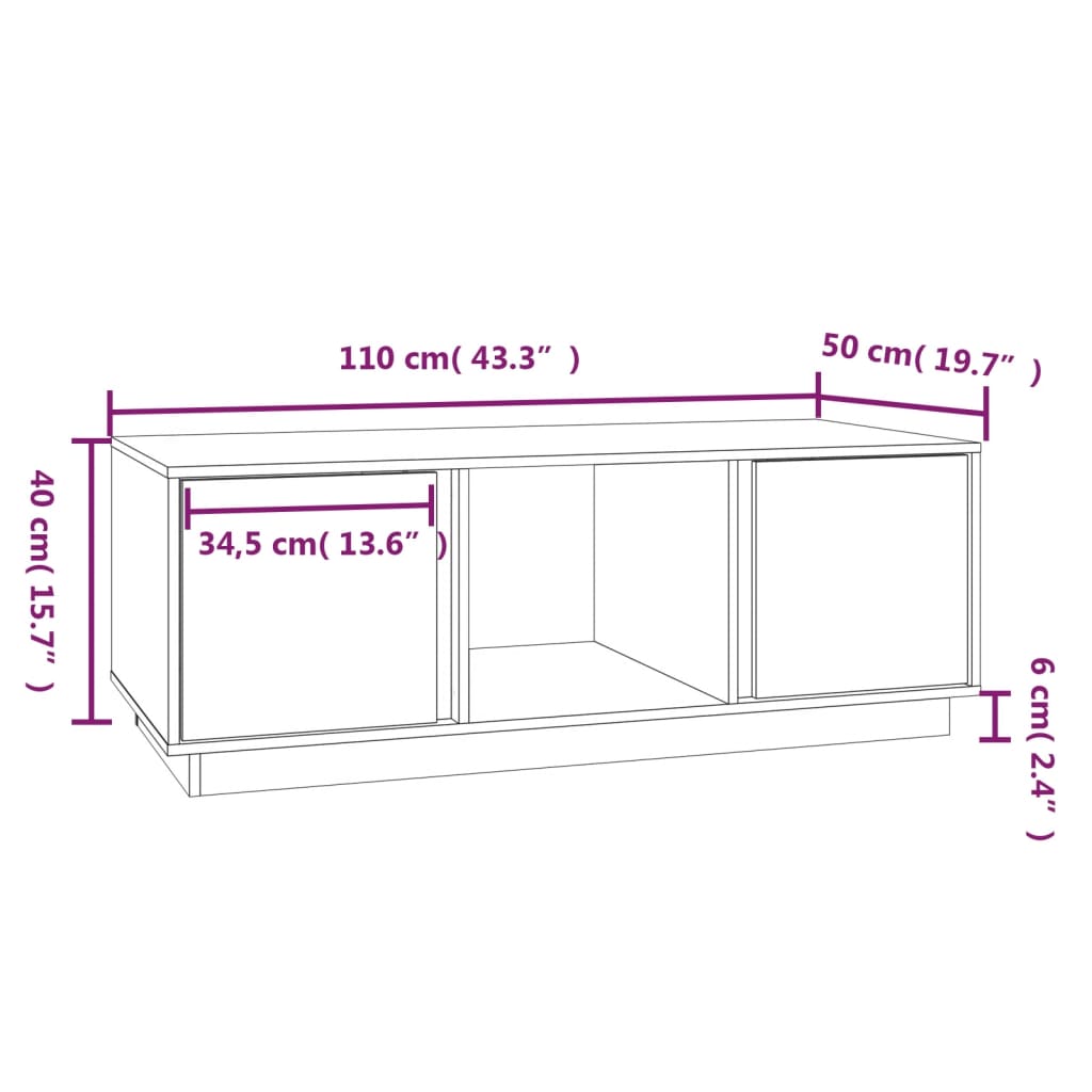 Soffbord brun 110x50x40 cm furu