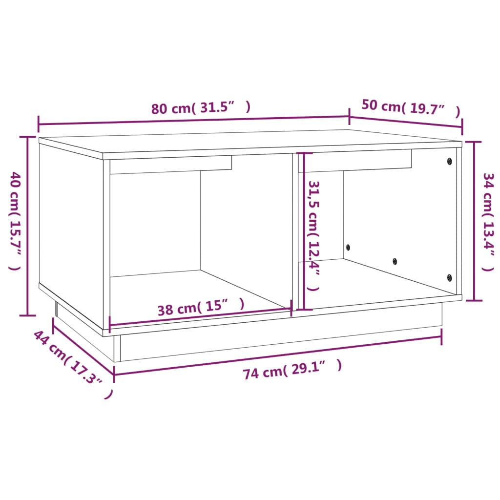 Soffbord brun 80x50x40 cm furu