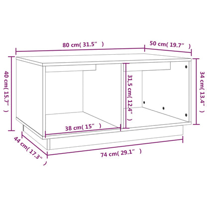 Soffbord svart 80x50x40 cm furu