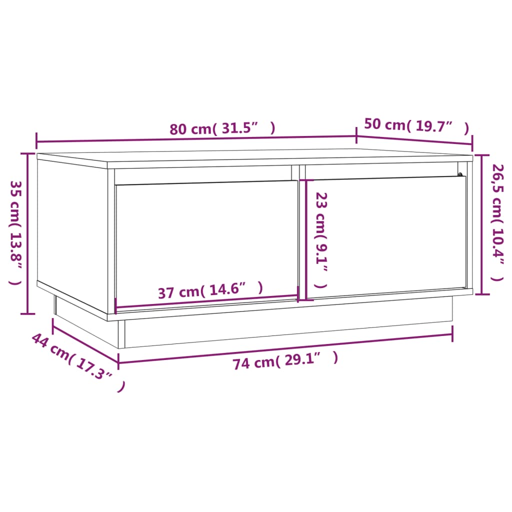 Soffbord brun 80x50x35 cm furu