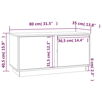 TV-möbel grå massiv trä furu TV-bänk 80x35x40,5 cm