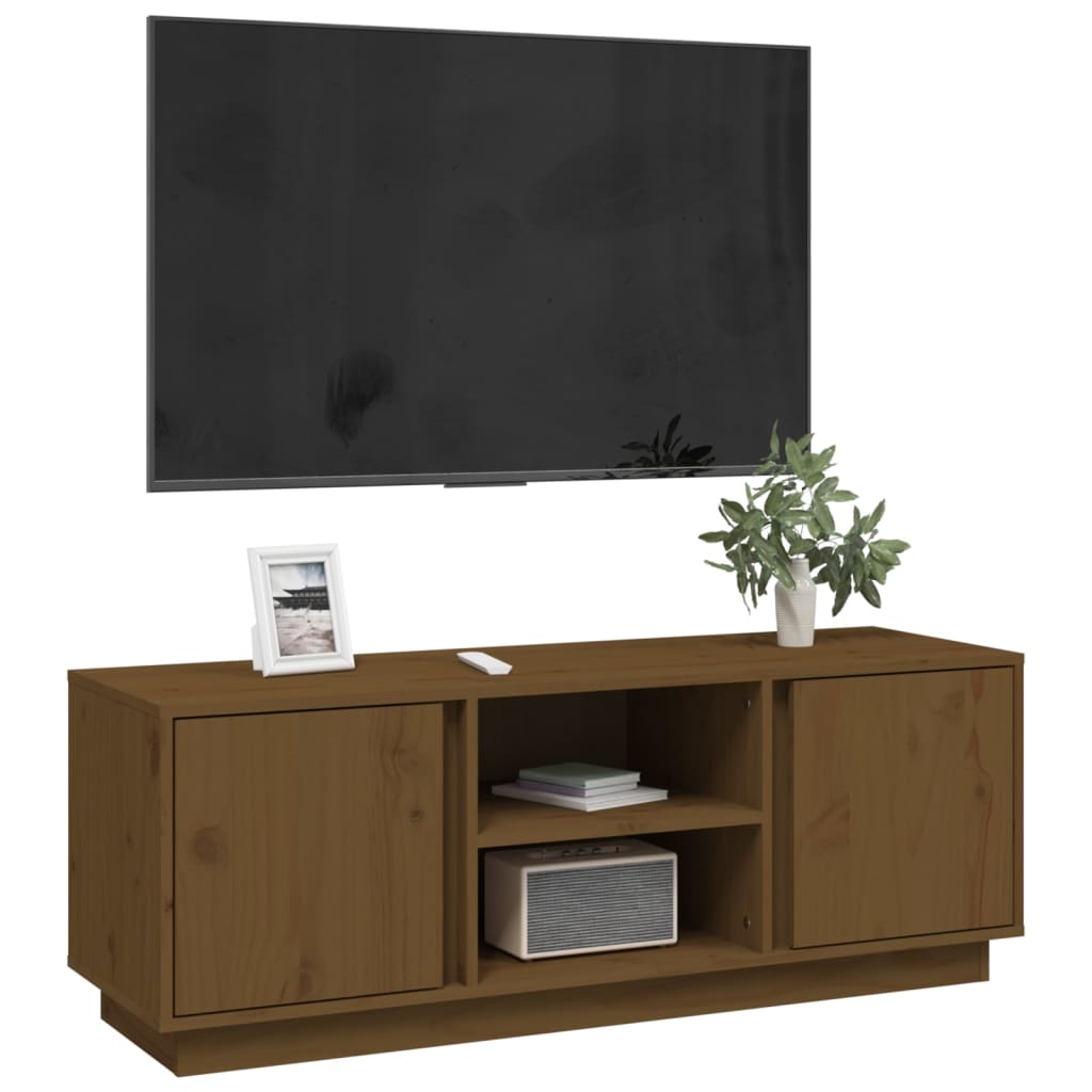 TV-Möbel Honungsbrun TV-Bänk 110x35x40,5 cm massiv furu