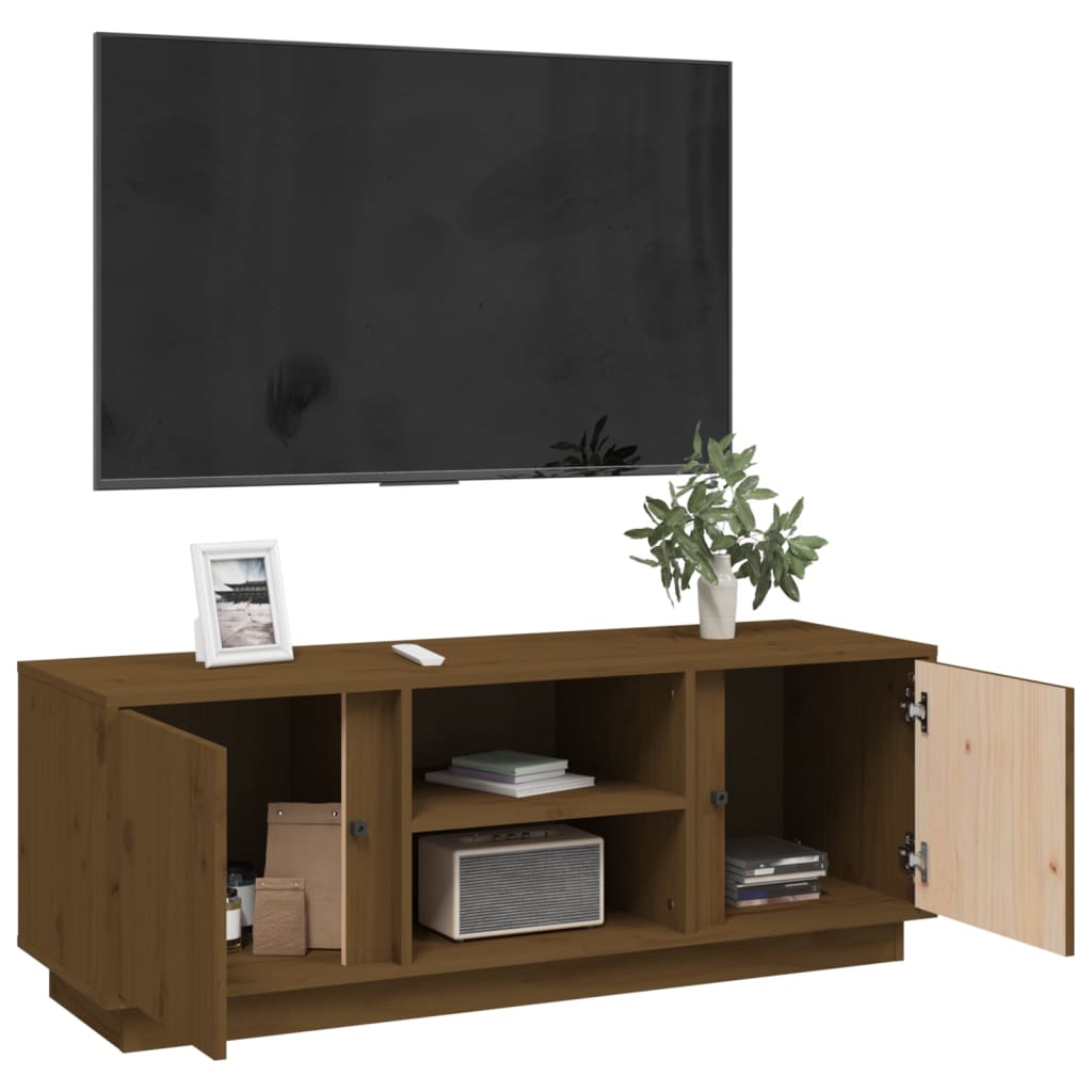 TV-Möbel Honungsbrun TV-Bänk 110x35x40,5 cm massiv furu