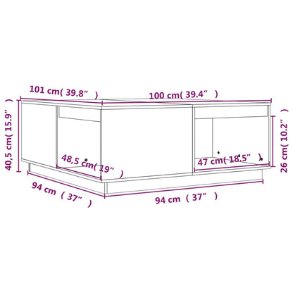 Soffbord brun 100x101x40,5 cm furu