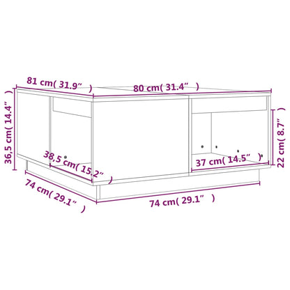 Soffbord brun 80x81x36,5 cm furu