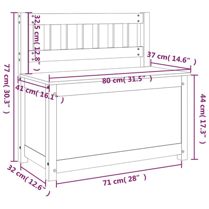 Sittbänk vit 80x41x77 cm furu