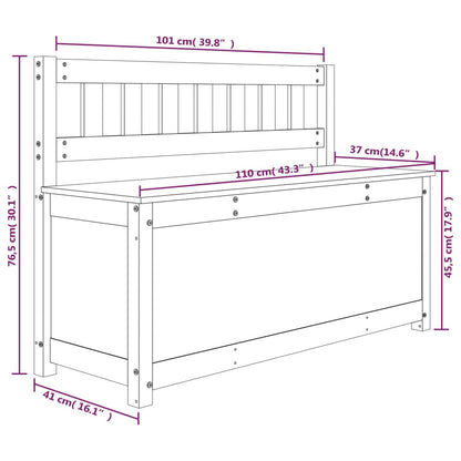 Penkki musta 110x41x76,5 cm mänty