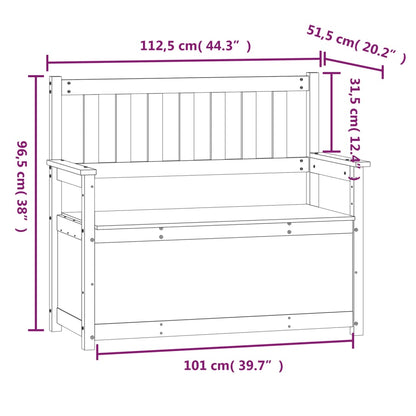 Sittbänk grå 112,5x51,5x96,5 cm furu