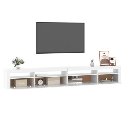 TV-möbel vit TV-bänk med LED-belysning 270x35x40 cm