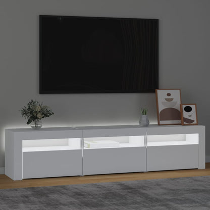 TV-möbel vit TV-bänk med LED-belysning 180x35x40 cm