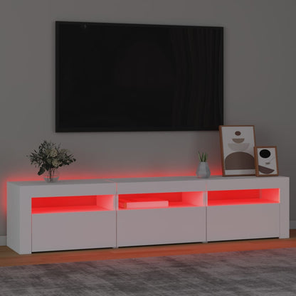 TV-möbel vit TV-bänk med LED-belysning 180x35x40 cm