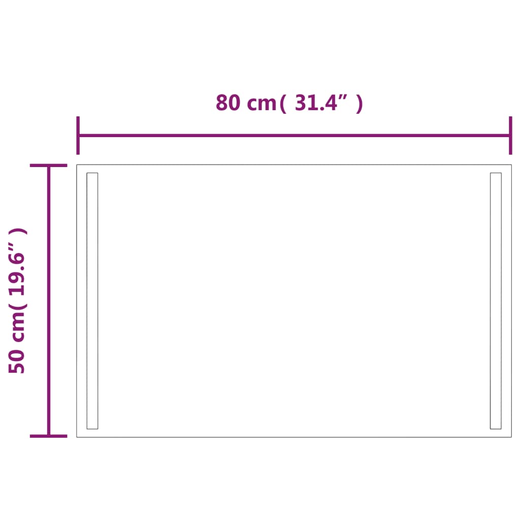 Badrumsspegel LED 50x80 cm