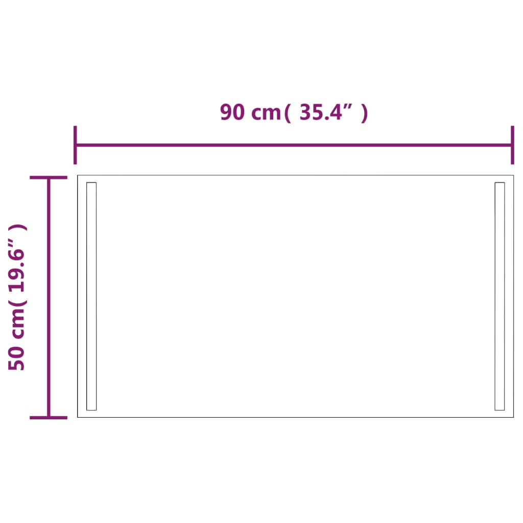 Kylpyhuoneen peili LED 50x90 cm