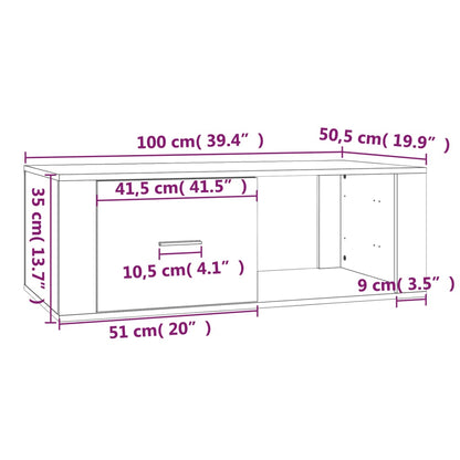 Soffbord vit 100x50,5x35 cm