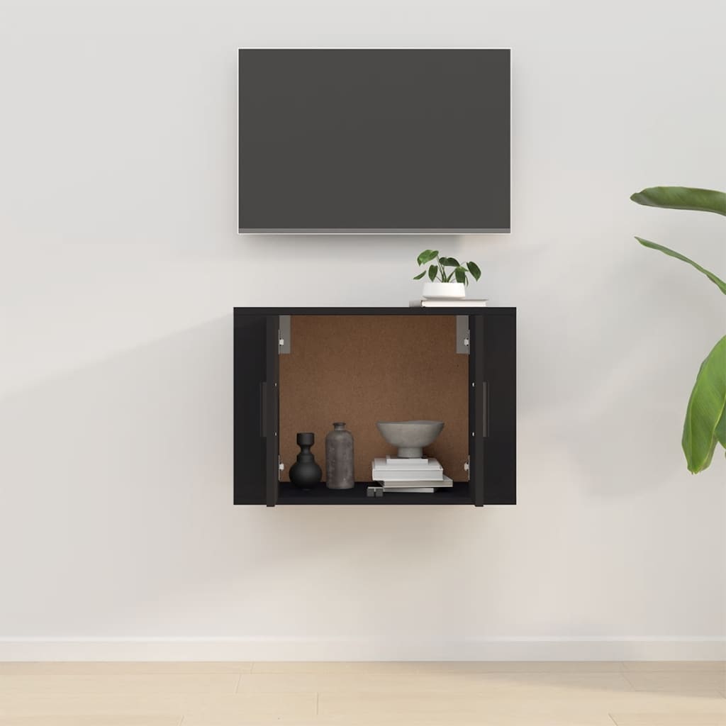 TV-möbel svart 57x34,5x40 cm Väggmonterad TV-bänk