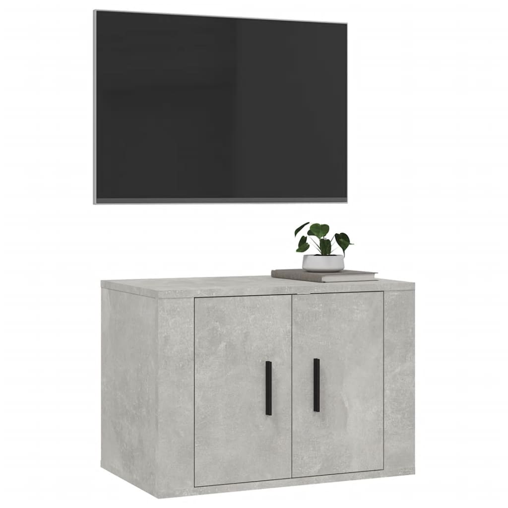 TV-möbel betonggrå 57x34,5x40 cm Väggmonterat TV-bänk