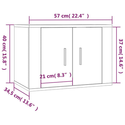 TV-möbel brun ek 57x34,5x40 cm Väggmonterad TV-bänk