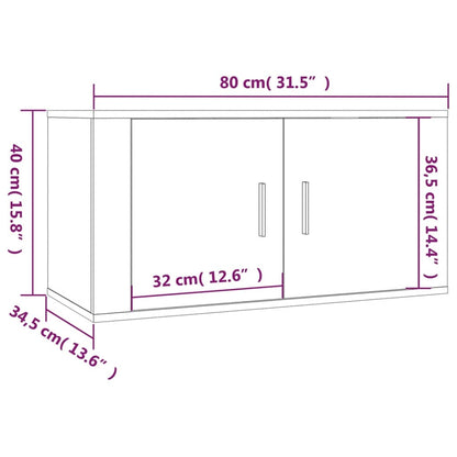 TV-möbel vit högglans 80x34,5x40 cm Väggmonterad TV-bänk