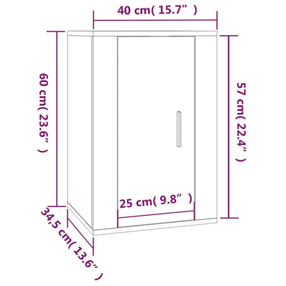 TV-möbel vit högglans 40x34,5x60 cm Väggmonterad TV-bänk