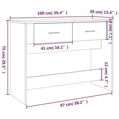 Avlastningsbord konsolbord vit 100x39x75 cm