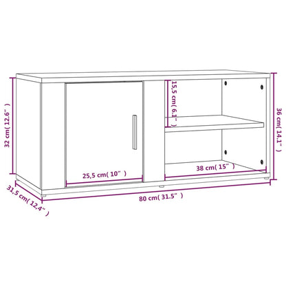 TV-möbel vit högglans TV-bänk 80x31,5x36 cm