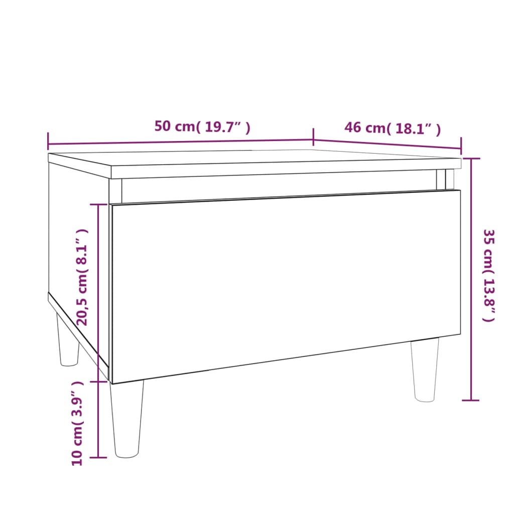 Sidobord sonoma ek 50x46x35 cm