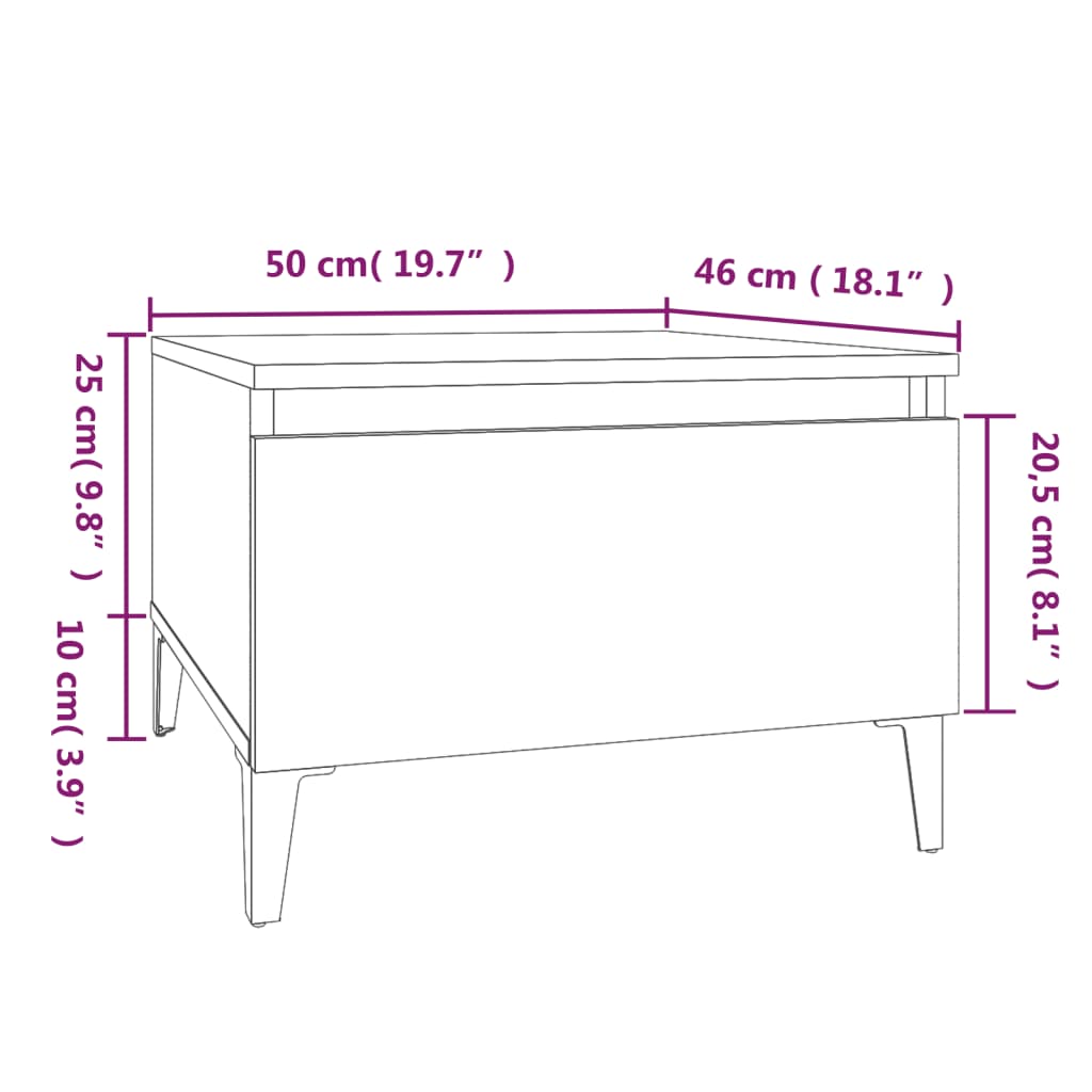 Sidobord sonoma ek 50x46x35 cm