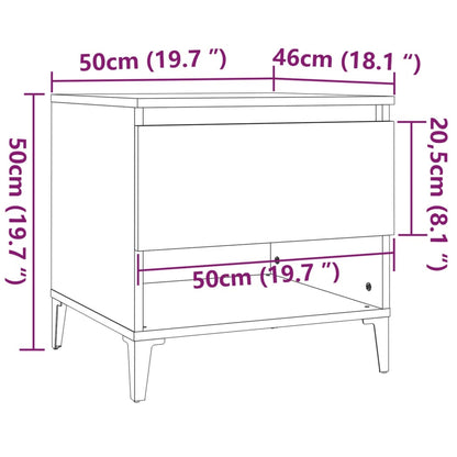 Sängbord Nattduksbord vit 50x46x50 cm