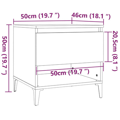 Soffbord rökfärgad ek 50x46x50 cm