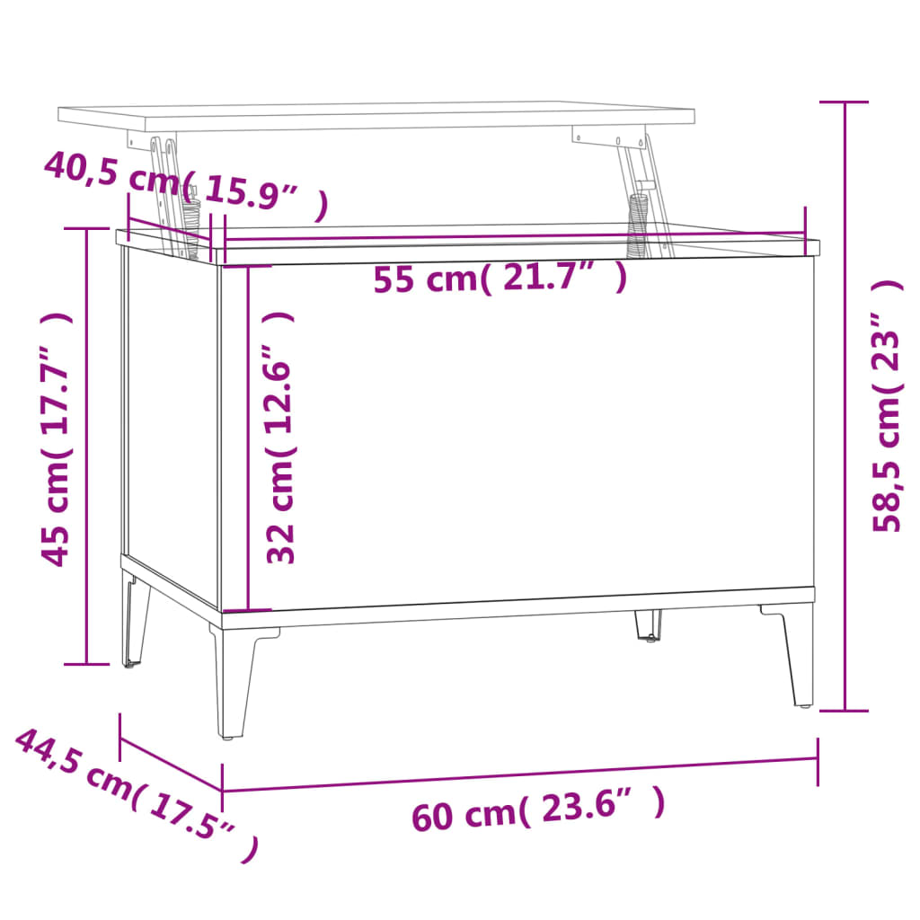 Soffbord vit högglans 60x44,5x45 cm