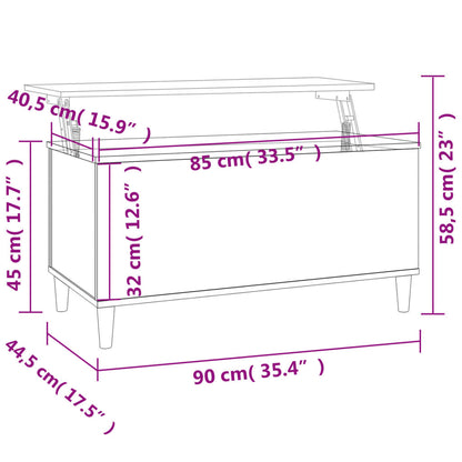 Soffbord vit högglans 90x44,5x45 cm